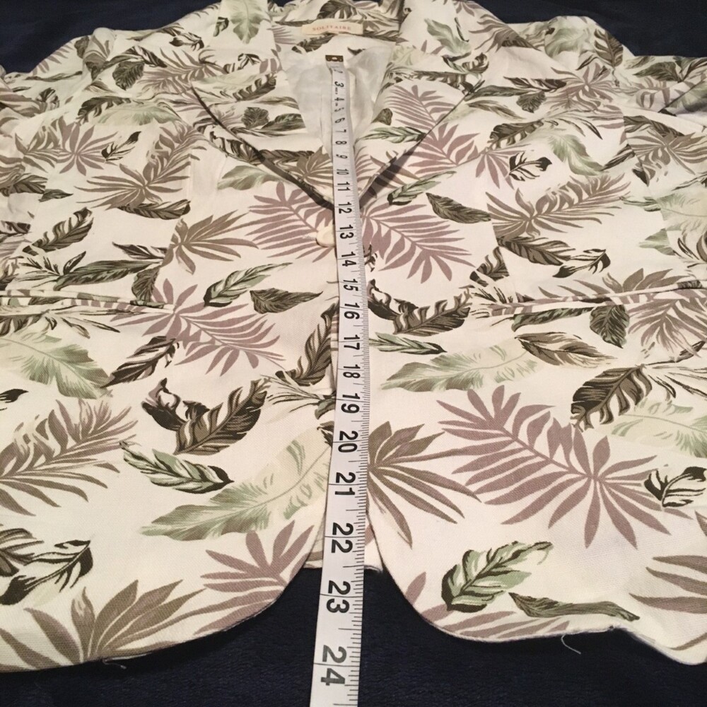 🎯3 for $30🎯  blazer Women XL cream Hawaiian Linen Blend pockets Resort Travel - Picture 7 of 7